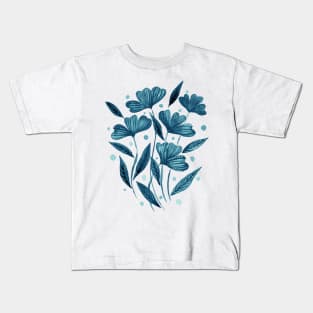 Cute florals - teal Kids T-Shirt